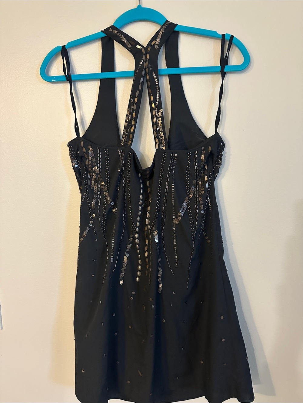 Free People Black Beaded Mini Dress - Picture 5 of 7